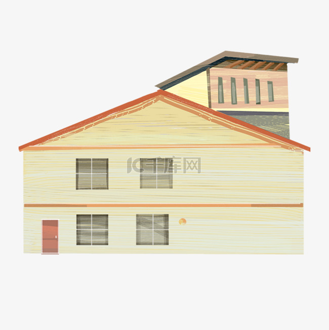 彩色房屋建筑插画