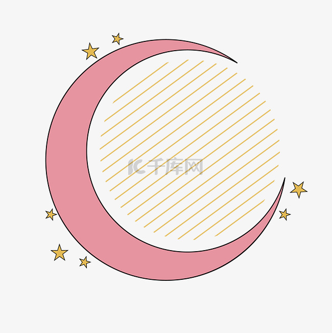 粉色简单线条边框