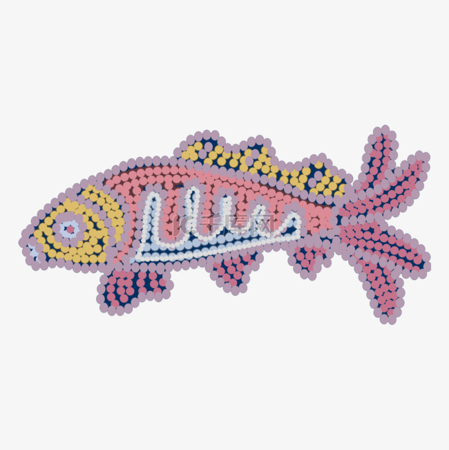 鱼动物花纹澳大利亚民族艺术