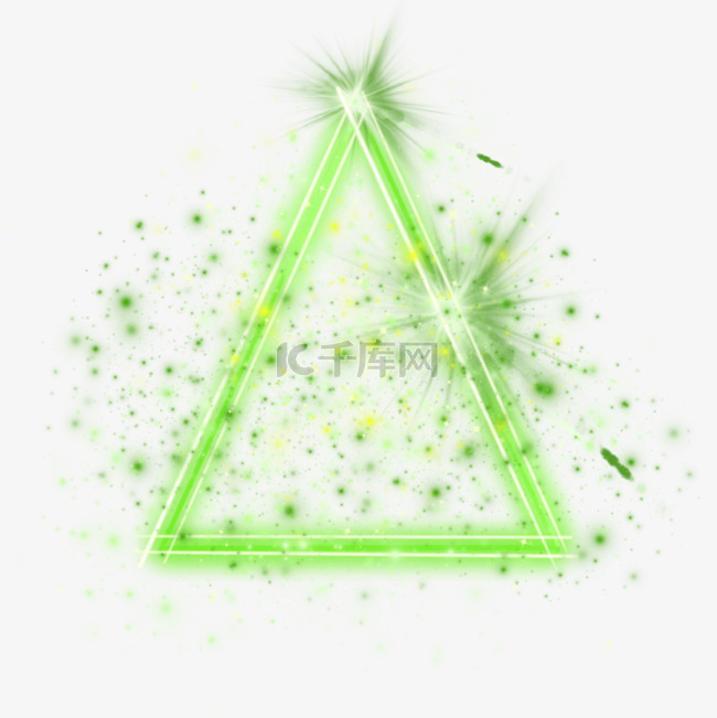 眩光三角绿色艺术抽象