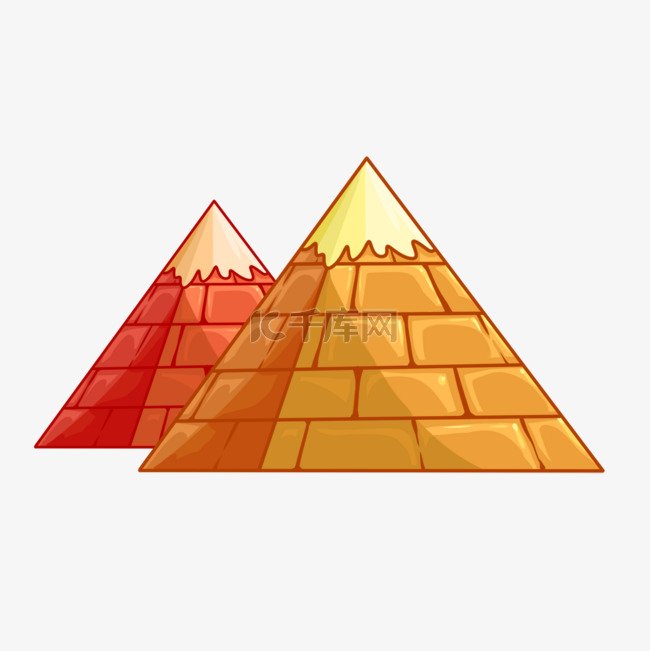 金字塔埃及景观橙色