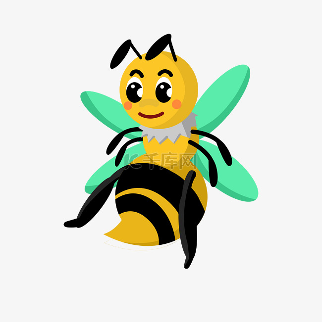 展翅的黄色小蜜蜂
