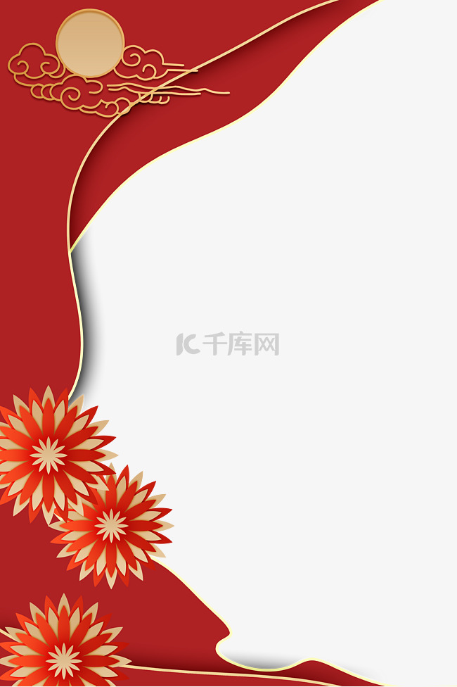 红色喜庆春节新年团圆侧边框文本