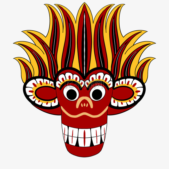 斯里兰卡传统火舞者面具