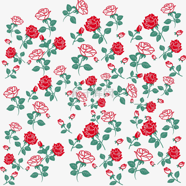 玫瑰植物花草底纹壁纸