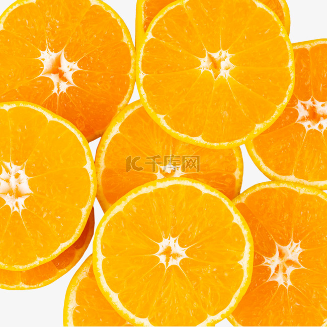 新鲜切片橙子