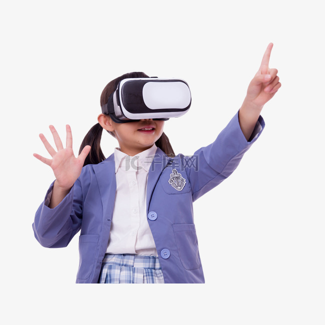 VR眼镜科技虚拟科技小学生未来