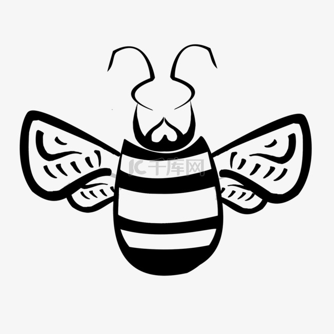 蜜蜂剪影可爱卡通剪纸