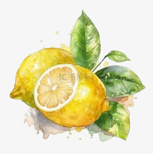 卡通手绘水果柠檬青柠