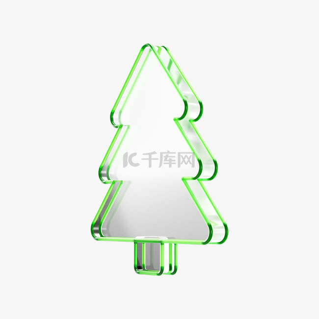 3D立体圣诞节玻璃圣诞树