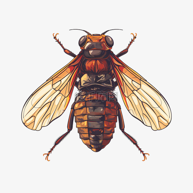 夏季扁平卡通风蜜蜂