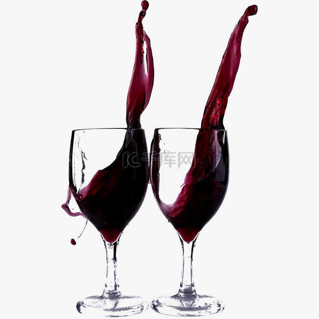 两杯美食红酒西餐玻璃杯