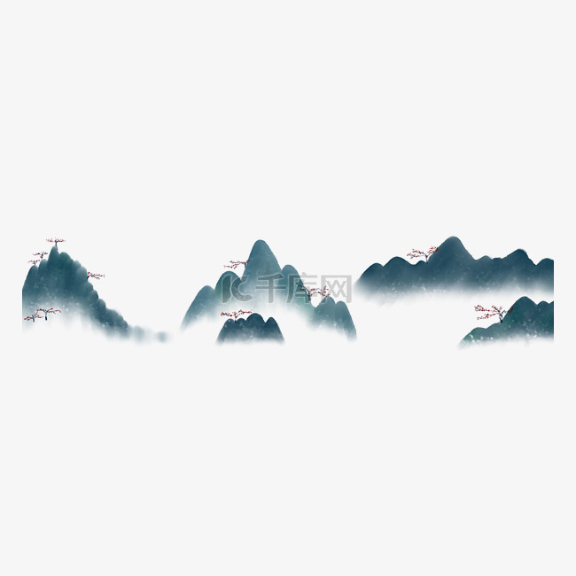 中国风水墨山