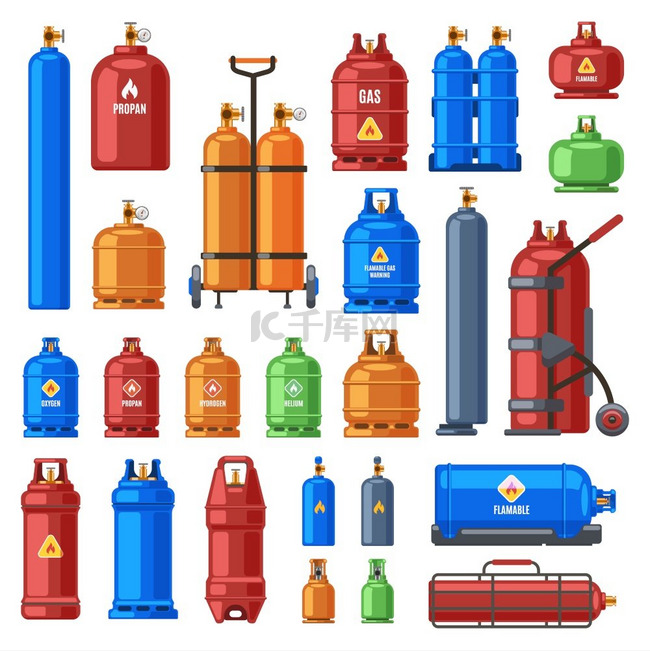 气瓶丙烷氧气和丁烷金属容器圆柱