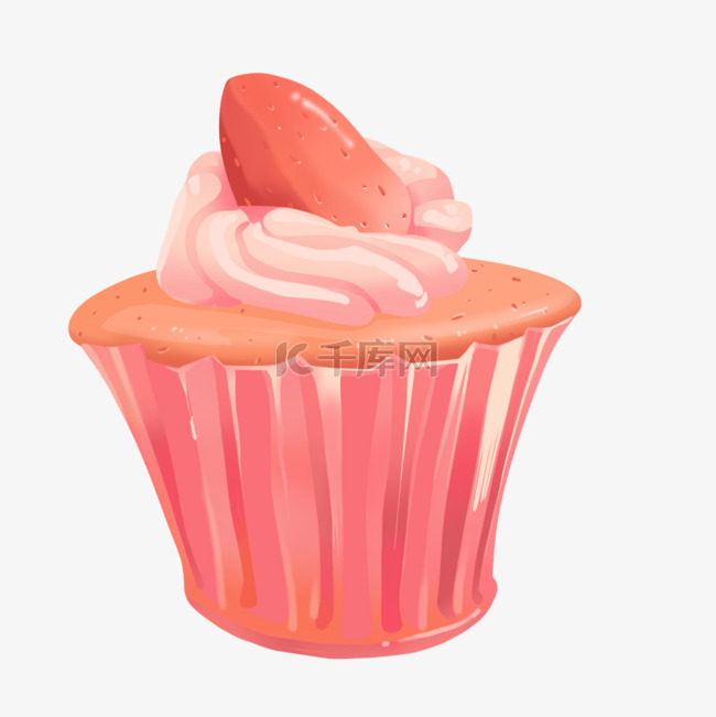 手绘粉红色蛋糕