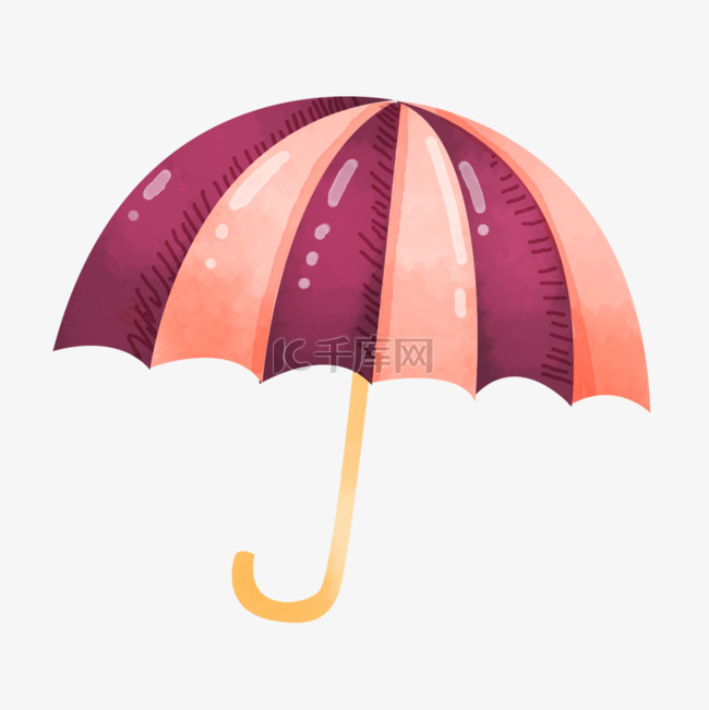 雨伞伞红色橙色图案插图