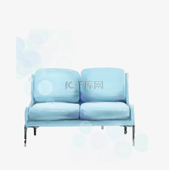 浅蓝色写实沙发