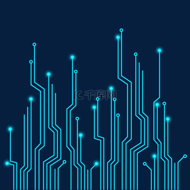 电子芯片电路图科技线条