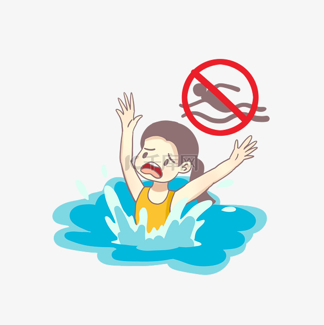 防溺水宣传禁止游泳标识