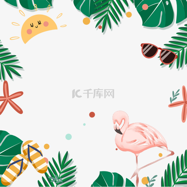 夏季热带树叶故事instagram边框