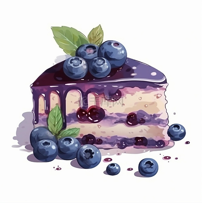 一块蓝莓慕斯蛋糕