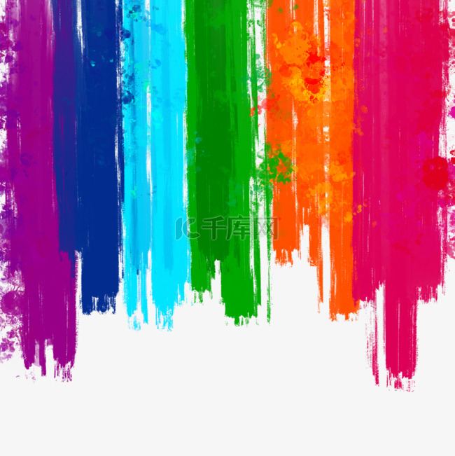 抽象彩虹颜料质感笔刷创意