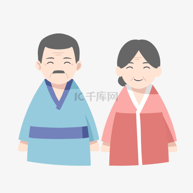韩国父母节微笑的父母人物