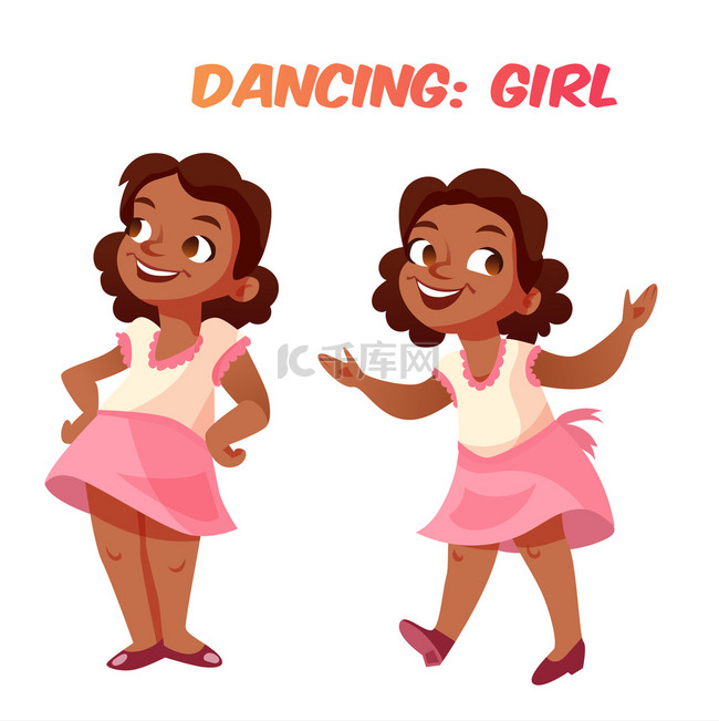 非洲裔美国跳舞的可爱女孩