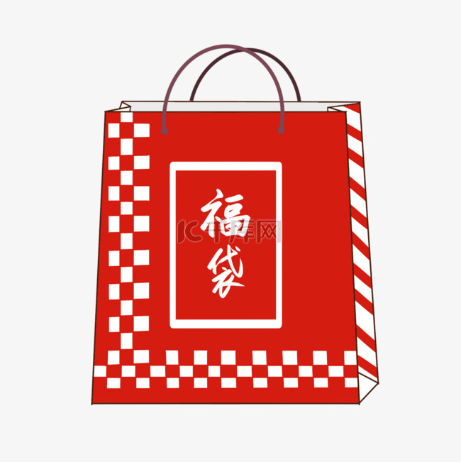 福袋日本传统新年用品红白格子颜