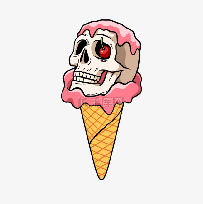 冰淇淋复古风格粉色冰淇淋