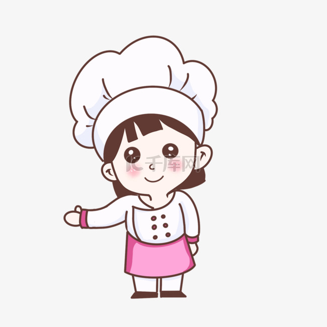 可爱卡通厨师小女孩