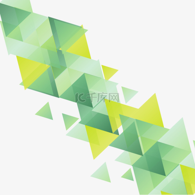 抽象几何三角形形状边框黄绿色