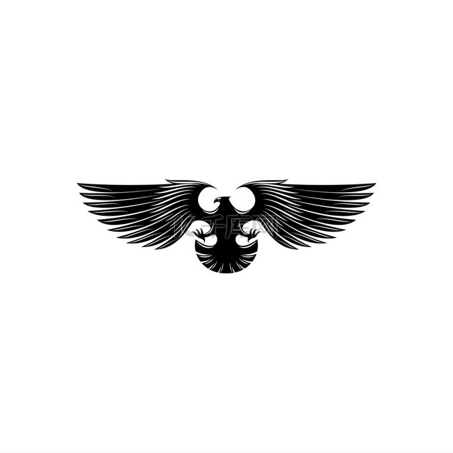 长着宽大翅膀的飞鹰是纹章的象征