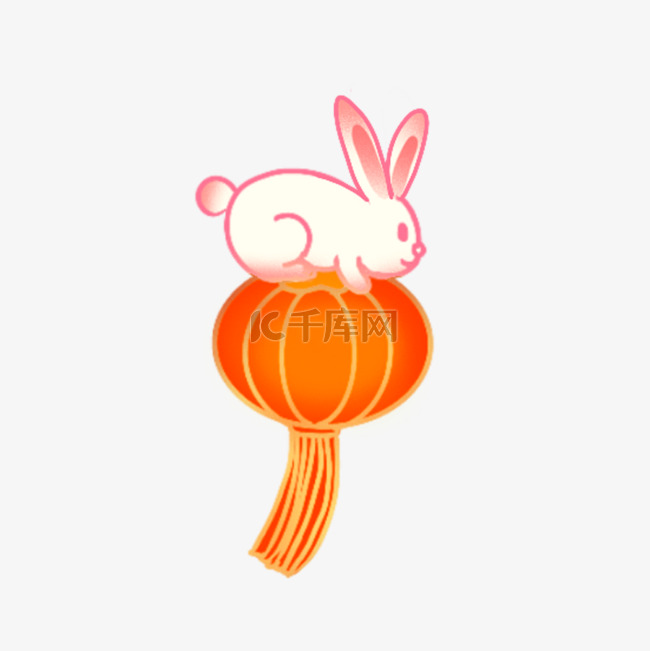 中国风古风国潮风灯笼兔子