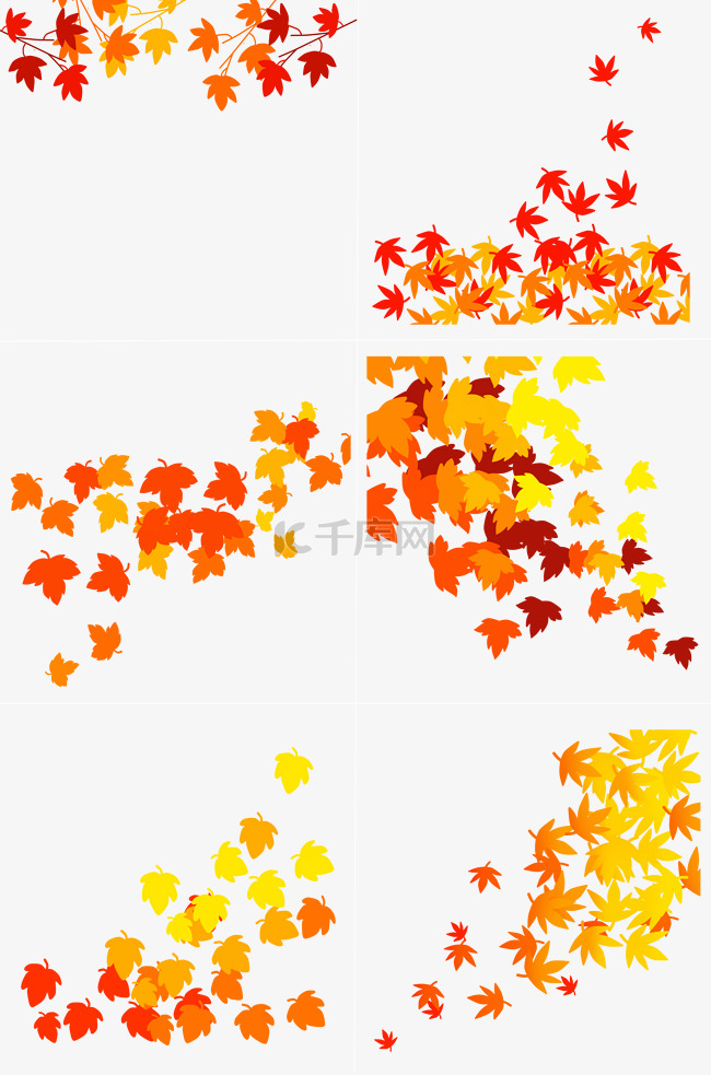 秋天枫叶落叶边框