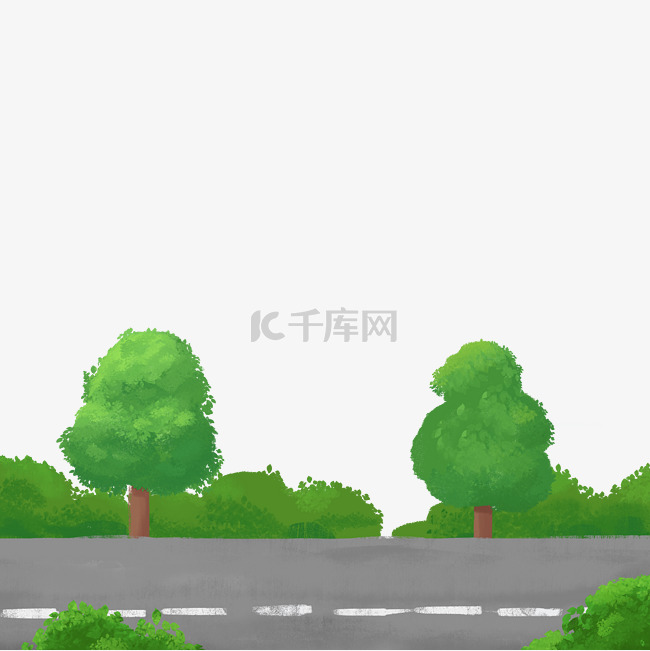 公路马路树丛