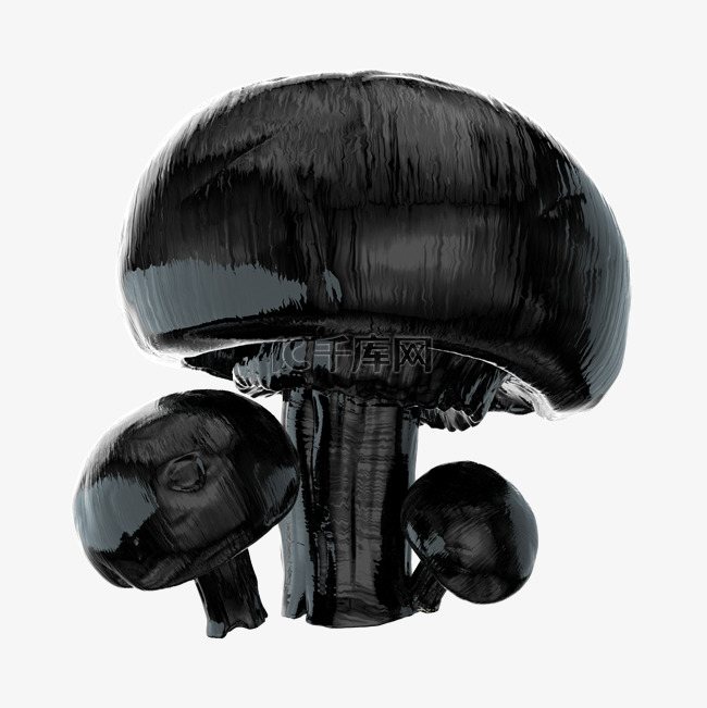 3D哥特风暗黑万圣节蘑菇
