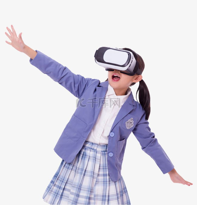 VR体验小女孩眼镜科技