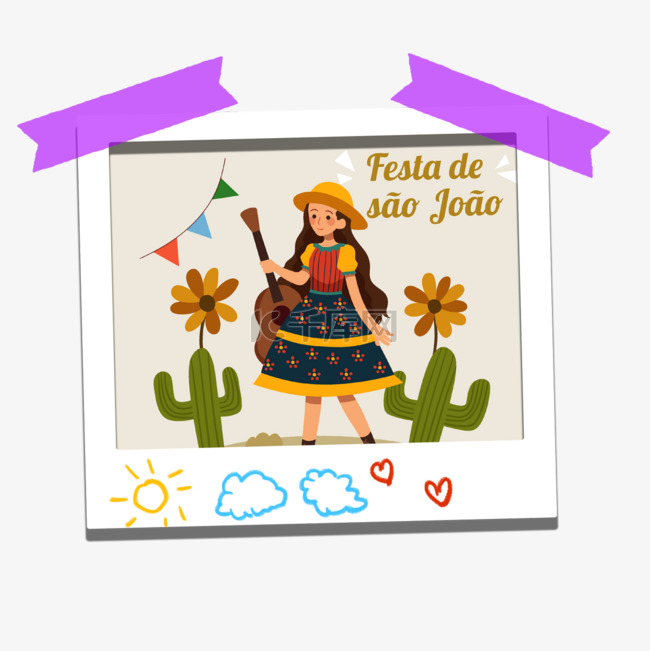 巴西六月节节日宝丽来可爱相框