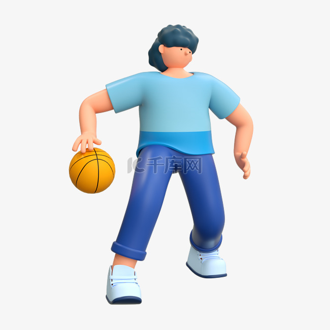 3D立体C4D动作篮球比赛人物