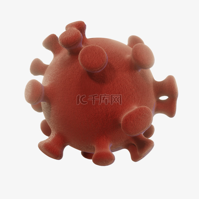 C4D红色冠状病毒模型