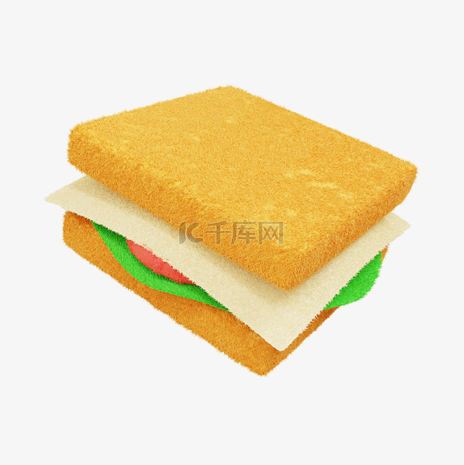 3D立体毛绒快餐三明治