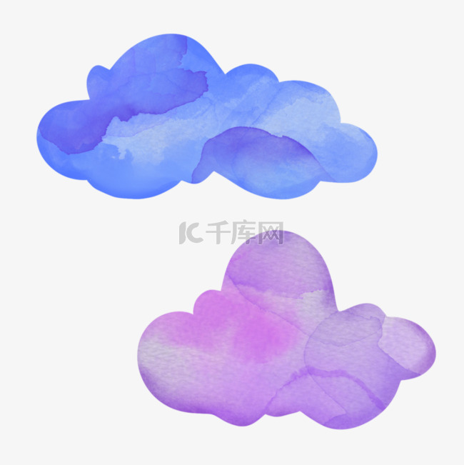 水彩云朵装饰图案