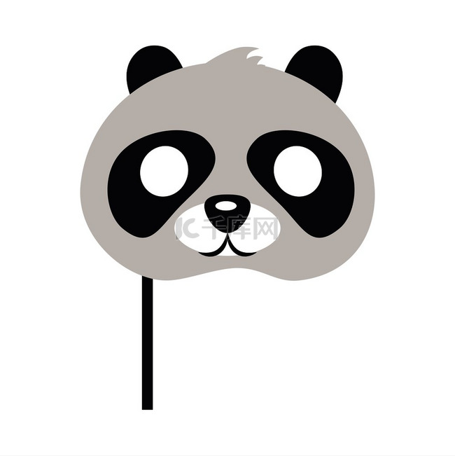 熊猫面具带黑色补丁的熊圆眼睛平