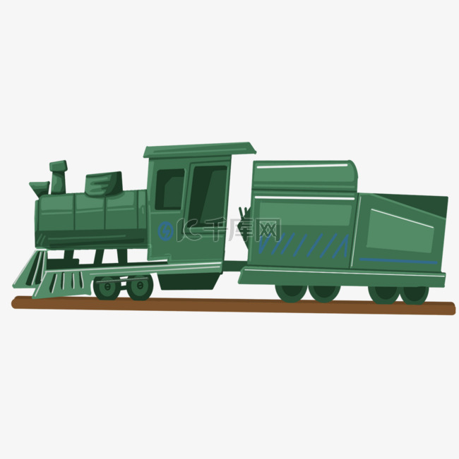 蒸汽火车绿色运输交通工具