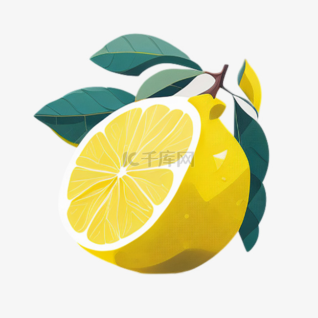 扁平风格水果柠檬