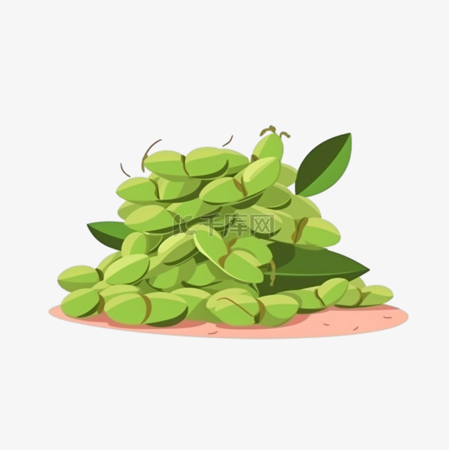 卡通绿色蔬菜豌豆
