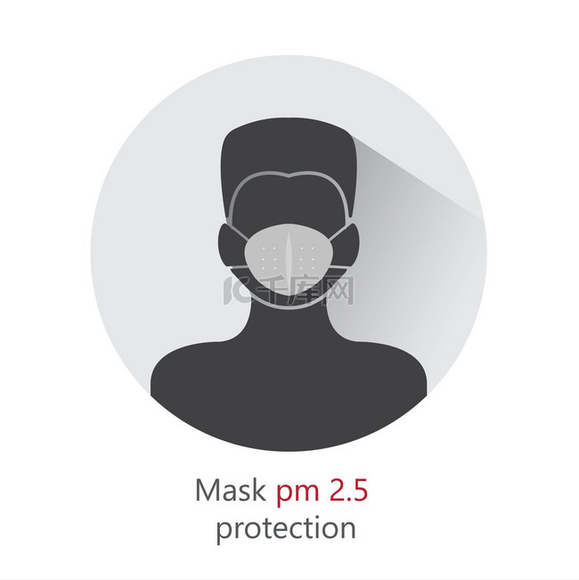 人脸和污染空气与口罩25保护图
