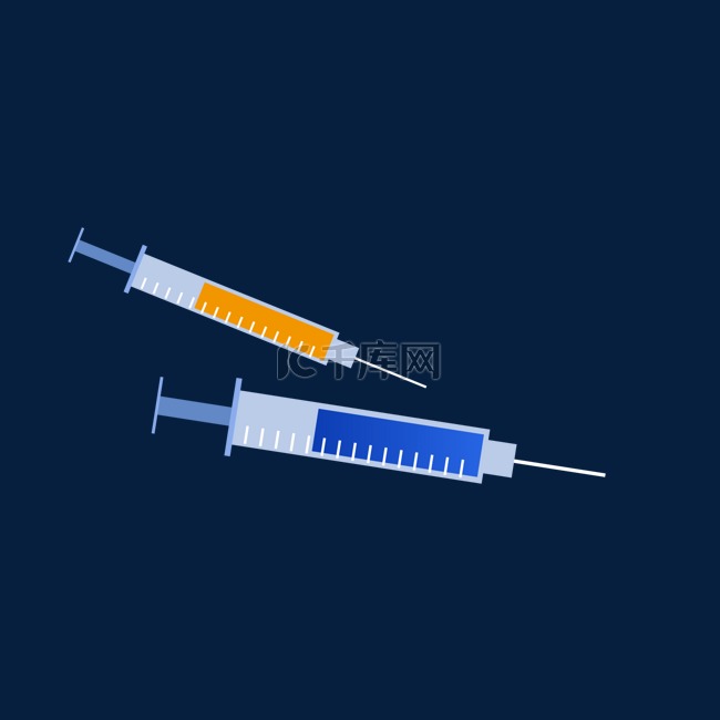 矢量扁平医疗针筒