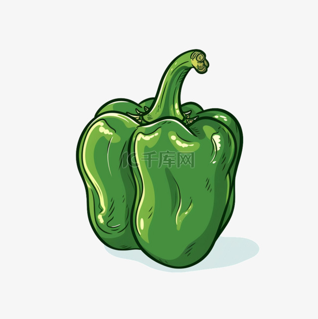 青椒青椒辣椒卡通风格蔬菜图案